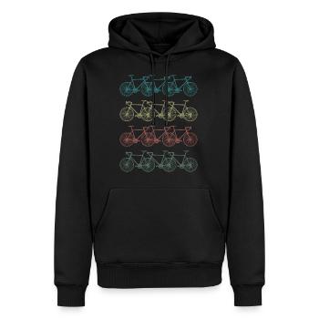 Fahrrad - Männer Premium Bio Hoodie - Schwarz - Vorne - Nico (187cm)