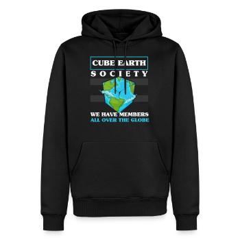 Funny Cube Earth Society Gift Members All Over The - Männer Premium Bio Hoodie - Schwarz - Vorne - Nico (187cm)