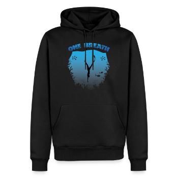 Apnoe Tauchen, Freediving, Tieftaucher - Männer Premium Bio Hoodie - Schwarz - Vorne - Nico (187cm)