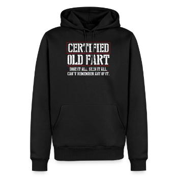 Certified Old Fart - Men’s Premium Organic Hoodie - black - Front - Nico (187cm)