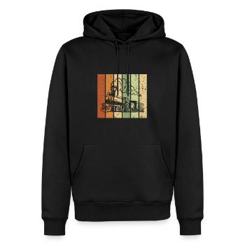 Eisenbahn Vintage Retro Classic - Männer Premium Bio Hoodie - Schwarz - Vorne - Nico (187cm)