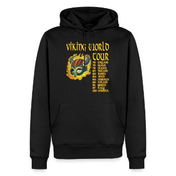 Viking World Tour Vikings Walhalla Odin - Sweat à capuche Premium bio Homme - noir - Devant - Nico (187cm)