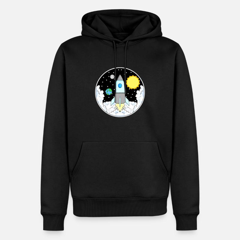 Espace fusée - Sweat à capuche Premium bio Homme - noir