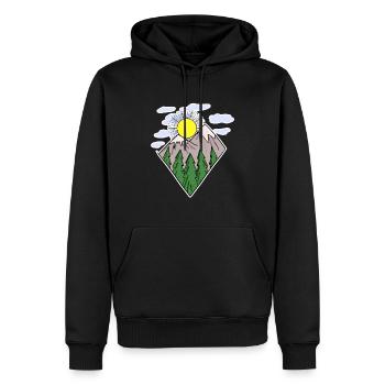Berge Wandern Wanderer - Männer Premium Bio Hoodie - Schwarz - Vorne - Nico (187cm)