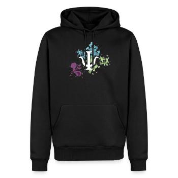 Psychologie Zeichen Watercolor Wasserfarbe - Männer Premium Bio Hoodie - Schwarz - Vorne - Nico (187cm)