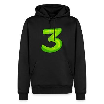 Ziffer 3 Grün - Männer Premium Bio Hoodie - Schwarz - Vorne - Nico (187cm)