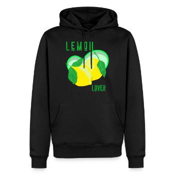 Lemon Lover Citrons et limes - Sweat à capuche Premium bio Homme - noir - Devant - Nico (187cm)