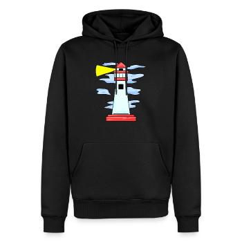 Leuchtturm - Männer Premium Bio Hoodie - Schwarz - Vorne - Nico (187cm)