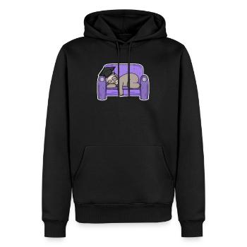 Sloth student funny - Men’s Premium Organic Hoodie - black - Front - Nico (187cm)