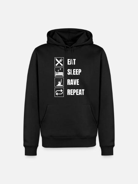 Eat, sleep Rave Raving Lustig - Men’s Premium Organic Hoodie - black