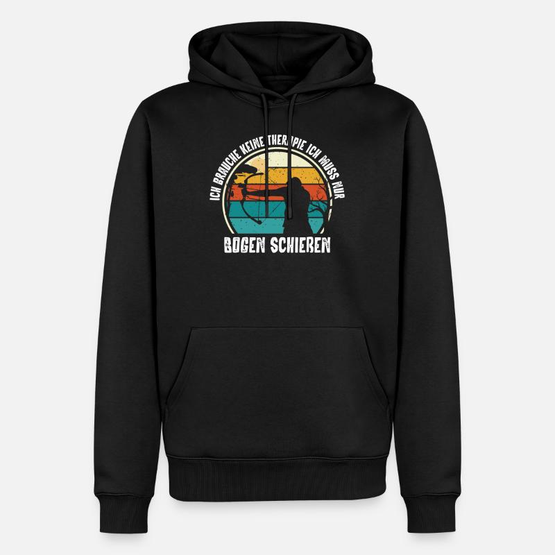 Bogenschießen, Archery, Langbogen, Compound - Männer Premium Bio Hoodie - Schwarz