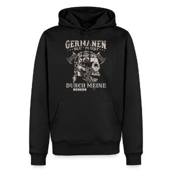 Le sang de Germain coule dans mes veines, Odin - Sweat à capuche Premium bio Homme - noir - Devant - Nico (187cm)