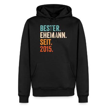 Bester Ehemann Seit 2015 6. Hochzeitstag 6 Jahre - Männer Premium Bio Hoodie - Schwarz - Vorne - Nico (187cm)