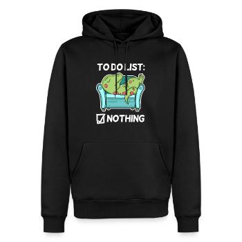 To do list Nothing Dinosaurier - Männer Premium Bio Hoodie - Schwarz - Vorne - Nico (187cm)