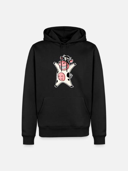 Cow - Men’s Premium Organic Hoodie - black