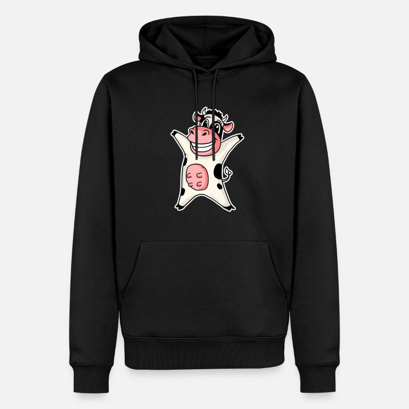Vache - Sweat à capuche Premium bio Homme - noir