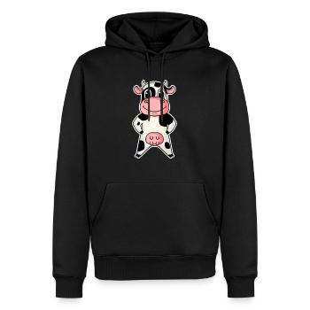 Kuh Bauer Landwirtschaft Illustration - Männer Premium Bio Hoodie - Schwarz - Vorne - Nico (187cm)