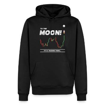 Bitcoin-Marchand Vers la Lune, Crypto - Sweat à capuche Premium bio Homme - noir - Devant - Nico (187cm)