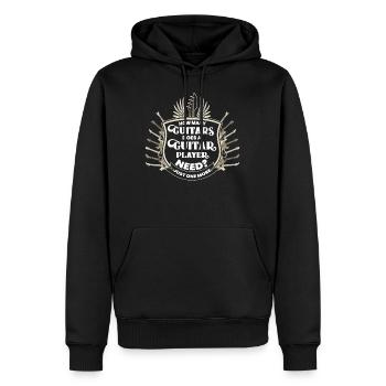 Guitariste, guitare guitariste - Sweat à capuche Premium bio Homme - noir - Devant - Nico (187cm)