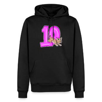 !0 Jahre Luchs Wildkatze Iberischer Luchs - Männer Premium Bio Hoodie - Schwarz - Vorne - Nico (187cm)