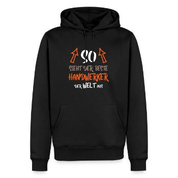 Handwerker Handwerk Lustiger Spruch Baustelle - Männer Premium Bio Hoodie - Schwarz - Vorne - Nico (187cm)