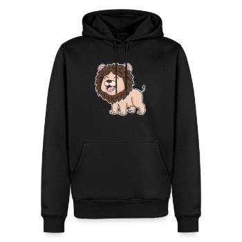 Bébé Lion - Sweat à capuche Premium bio Homme - noir - Devant - Nico (187cm)