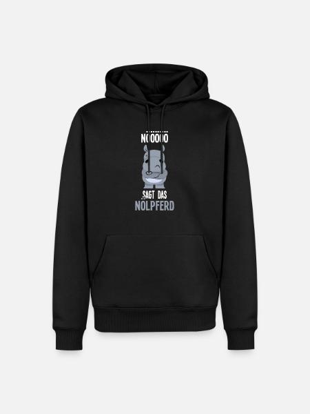 Nö sagt das Nölpferd - Männer Premium Bio Hoodie - Schwarz