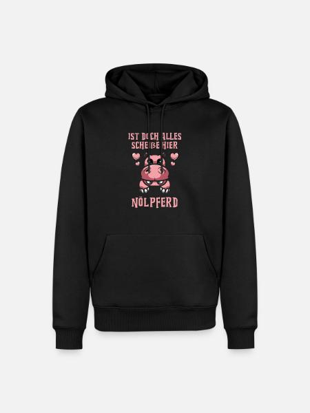 Ist doch alles scheiße hier Nölpferd - Männer Premium Bio Hoodie - Schwarz