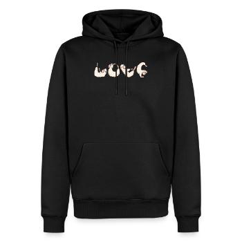 Love Yoga Fitness Alpaka - Männer Premium Bio Hoodie - Schwarz - Vorne - Nico (187cm)