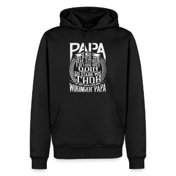Wikinger Papa, Odin, Ragnar, Vatertag - Männer Premium Bio Hoodie - Schwarz - Vorne - Nico (187cm)