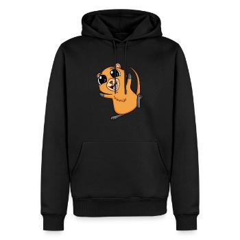 Quokka - Männer Premium Bio Hoodie - Schwarz - Vorne - Nico (187cm)