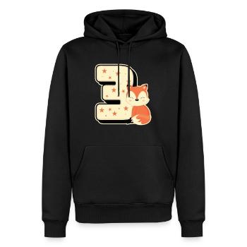3. Geburtstag Jahre Drei Fuchs Junge Kind Geschenk - Männer Premium Bio Hoodie - Schwarz - Vorne - Nico (187cm)