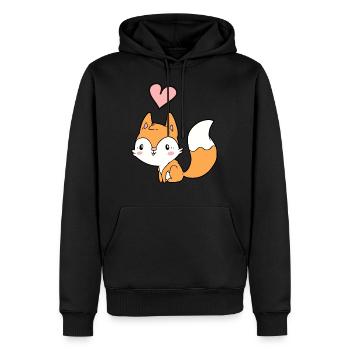 Fuchs - Männer Premium Bio Hoodie - Schwarz - Vorne - Nico (187cm)