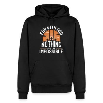 Jésus Proverbe Dieu foi Bible Prière Don - Sweat à capuche Premium bio Homme - noir - Devant - Nico (187cm)