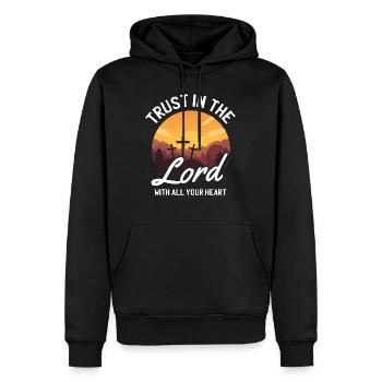 Jésus Proverbe Dieu foi Bible Prière Don - Sweat à capuche Premium bio Homme - noir - Devant - Nico (187cm)