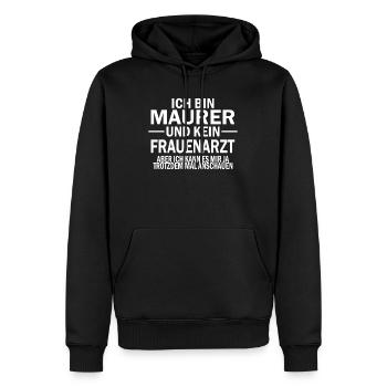 Maurer Lustig Bauarbeiter Meister Handwerk - Männer Premium Bio Hoodie - Schwarz - Vorne - Nico (187cm)