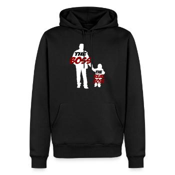 Papa Drôle de sort Adage Père Cadeau - Sweat à capuche Premium bio Homme - noir - Devant - Nico (187cm)