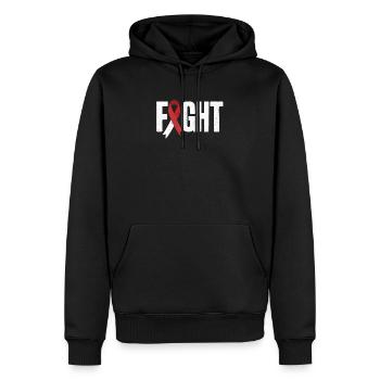 Cancer, Combattre Le Cancer, La bande rouge - Sweat à capuche Premium bio Homme - noir - Devant - Nico (187cm)