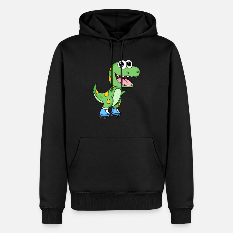 Inline Skating Rollschuhe Dinosaurier - Männer Premium Bio Hoodie - Schwarz