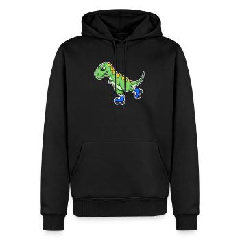 Inline Skating dinosaure - Sweat à capuche Premium bio Homme - noir - Devant - Nico (187cm)
