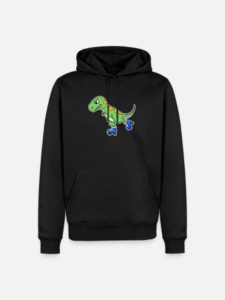 Inline Skating Dinosaur - Men’s Premium Organic Hoodie - black