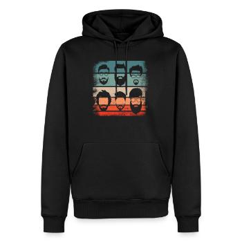 Les faits de Bart, les hommes barbus, Bart, - Sweat à capuche Premium bio Homme - noir - Devant - Nico (187cm)