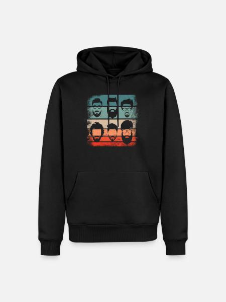 Bart Fakten, Bärtige Männer, Bart, - Männer Premium Bio Hoodie - Schwarz