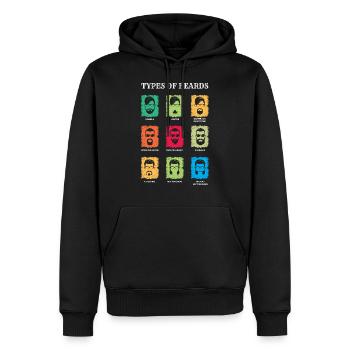 Types of Beards, Beard Bearers Gift, Beard - Men’s Premium Organic Hoodie - black - Front - Nico (187cm)