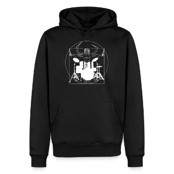 Drummer Vitruvian Man Drumsticks - Sweat à capuche Premium bio Homme - noir - Devant - Nico (187cm)