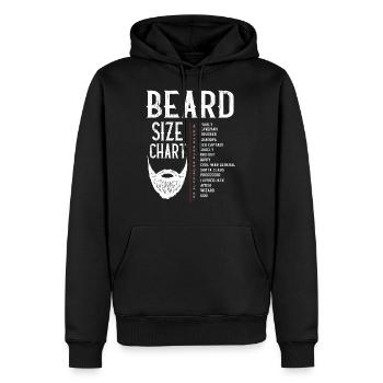 Bart Größentabelle, Bart, Bärtslänge - Männer Premium Bio Hoodie - Schwarz - Vorne - Nico (187cm)