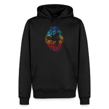 Motocross humor motorcycle funny fingerprint - Men’s Premium Organic Hoodie - black - Front - Nico (187cm)