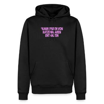 Kann Spure von Katzenhaaren enthalten - Männer Premium Bio Hoodie - Schwarz - Vorne - Nico (187cm)