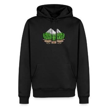 Berg Berge - Männer Premium Bio Hoodie - Schwarz - Vorne - Nico (187cm)