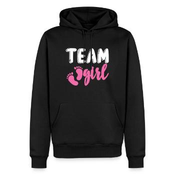 Team Girl Gender Reveal Design for growing parents - Men’s Premium Organic Hoodie - black - Front - Nico (187cm)